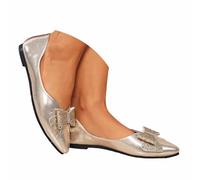 Generisch Scarpe casual con dettaglio a fiocco, tacco basso, comode suole morbide, facili da infilare, ideali per tutti i giorni e il tempo libero, oro rosa, 36 EU