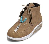 Generisch Scarpe casual da donna alla moda per l'inverno, realizzate calzature ideali per l'uso quotidiano, eleganti e confortevoli, prodotte eticamente, cachi, 38 EU
