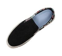 Generisch Scarpe casual da uomo, scarpe basse in tela, a contrasto di colore, leggere, leggere, comode, comode e comode, resistenti all'usura, per il campeggio, Nero , 42 EU