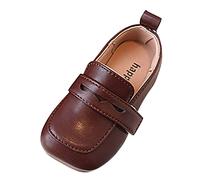 Generisch Scarpe casual per ragazze e ragazzi, scarpe piatte, antiscivolo, leggere, tinta unita, design semplice, performance, scarpe fisse, punta rotonda, marrone, 26 EU