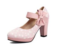 Generisch Scarpe con tacco tradizionale da donna, modelli raffinati ed eleganti con tacco a blocco, senza tempo, per tutti i giorni, tempo libero, occasioni speciali, Colore: rosa., 41 EU