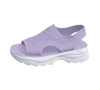 Generisch Scarpe da bagno da donna eleganti sandali con plateau lavorati a maglia da infilare, per comfort nella vita di tutti i giorni, fitness casual, Lilla, 37 EU