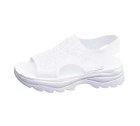 Generisch Scarpe da bagno da donna eleganti sandali con plateau lavorati a maglia da infilare, per comfort nella vita di tutti i giorni, fitness casual, bianco, 39 EU