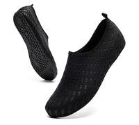 Generisch Scarpe da bagno unisex: scarpe da acqua, ad asciugatura rapida, scarpe da nuoto, scarpe da uomo, in neoprene, scarpe da spiaggia antiscivolo, scarpe da surf leggere, Nero , 46 EU