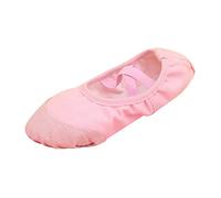 Generisch Scarpe da balletto per bambini con suola morbida in pelle con cinghie elastiche per un facile vestirsi, allenamento di danza per ragazze, 03 rosa., 35.5 EU