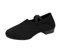Generisch Scarpe da ballo da donna, stivali jazz, super morbide, ultra comode, scarpe da balletto, ballerina, leggere, antiscivolo, in rete traspirante, per il tempo libero, Nero , 40