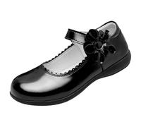 Generisch Scarpe da ballo leggere nere per sandali piatti con bordo decorativo, perfette per le studenti elementari nella vita quotidiana scolastica e per le attività ricreative, Altro4, 33.5 EU