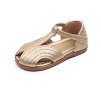 Generisch Scarpe da bambina taglia 32 Attività All'aperto, ideali scarpe piatte con chiusura per una maggiore stabilità. Perfetto per 2-7 anni, da abbinare con abiti Pantofole 1 anno, gold, 30 EU