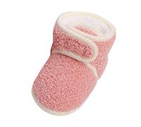 Generisch Scarpe da bambino in caldo pile, con stampa alla moda, suola antiscivolo, traspiranti, per neonati e bambini, Colore: rosa., 23 EU