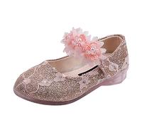 Generisch Scarpe da battesimo da bambina 27 scarpe da principessa con glitter per bambini, scarpe basse con perla e fiore in , scarpe da principessa per compleanno, scarpe da sera carine Mary Janes