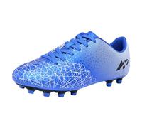 Generisch Scarpe da calcio per attività all'aperto, per pavimento fisso, scarpe da calcio sportive per ragazzi e ragazze che allenano per bambini grandi, Blu, 33.5 EU
