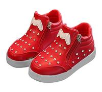 Generisch Scarpe da calcio per bambini senza lacci, per bambini, suola antiscivolo, scarpe da trekking flessibili, scarpe da trekking, stabili, comode e morbide, Colore: rosso, 36 EU