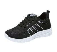 Generisch Scarpe da corsa alla moda da donna con suola morbida e comoda maglia Roller scarpe da donna, Nero , 36 EU
