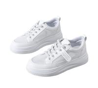 Generisch Scarpe da corsa da donna per il tempo libero, sneakers alla moda, comode scarpe basse con lacci per camminare, correre, per l'uso quotidiano, grigio chiaro., 36 EU