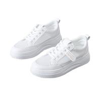 Generisch Scarpe da corsa da donna per il tempo libero, sneakers alla moda, comode scarpe basse con lacci per camminare, correre, per l'uso quotidiano, argento, 36 EU