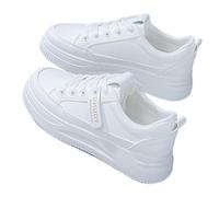 Generisch Scarpe da corsa da donna per il tempo libero, sneakers alla moda, comode scarpe basse con lacci per camminare, correre, per l'uso quotidiano, bianco, 35 EU