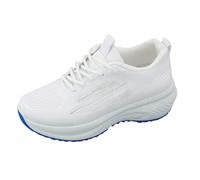 Generisch Scarpe da corsa da donna, traspiranti, per camminare, per attività all'aria aperta, scarpe da ginnastica, leggere e traspiranti, per il jogging, comfort lungo, bianco, 35 EU