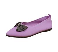 Generisch Scarpe da corsa da uomo e donna, senza tempo, ballerine casual con fiocco, giornata comoda, facile da infilare, versatili per l'ufficio e il tempo libero, Lilla, 41 EU