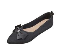 Generisch Scarpe da corsa da uomo e donna, senza tempo, ballerine casual con fiocco, giornata comoda, facile da infilare, versatili per l'ufficio e il tempo libero, Nero , 41 EU