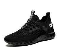 Generisch Scarpe da corsa da uomo in rete, traspiranti, per il trail, per la corsa su strada, per attività all'aria aperta, 6 cm, leggere, per il fitness, da trekking, 1 nero, 6 cm, 40.5 EU