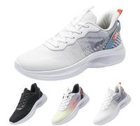 Generisch Scarpe da corsa da uomo, scarpe da ginnastica sportive, con memory foam, design sportivo, traspiranti, leggere, per il tempo libero, bianco, 41 EU