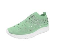 Generisch Scarpe da corsa sportive con un piede, staffe, set con piede, tessuto leggero di mosca, sneakers traspiranti con suola morbida, scarpe per il tempo libero, verde, 37 EU
