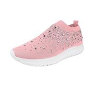 Generisch Scarpe da corsa sportive con un piede, staffe, set con piede, tessuto leggero di mosca, sneakers traspiranti con suola morbida, scarpe per il tempo libero, Colore: rosa., 36 EU