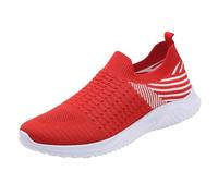 Generisch Scarpe da corsa sportive, leggere, da donna, basse, da trekking, per il tempo libero, Colore: rosso, 40.5 EU
