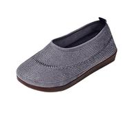 Generisch Scarpe da donna a piedi nudi, comode e piatte estive con puntale rotondo, a maglia, per ballerina, leggere, eleganti, per tutti i giorni e il tempo libero, 37-42 EU, grigio., 39 EU