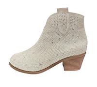Generisch Scarpe da donna alla moda con tacco alto, suola spessa, stivaletti alla moda, pratiche cerniere, indispensabili per le fashioniste, comodi e eleganti stivali da donna, bianco, 38 EU