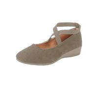Generisch Scarpe da donna con plateau taglia 40, in morbida pelle, flat light steps, eleganti walking S, scarpe da donna 39, cachi, 40 EU