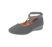 Generisch Scarpe da donna con plateau taglia 40, in morbida pelle, flat light steps, eleganti walking S, scarpe da donna 39, grigio., 40 EU