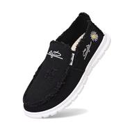 Generisch Scarpe da donna con tacco 47, scarpe in tela, scarpe per il tempo libero, comode e leggere sneakers in tela scarpe da donna Roma blu, Nero , 39 EU