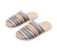 Generisch Scarpe da donna con tacco blu tessuto di lino per la primavera e tutto l'anno indossabile adatto per donne, uomini e coppie. Suola morbida per una casa confortevole. Scarpe da donna foderate