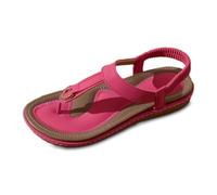 Generisch Scarpe da donna décolleté rosse per donna, traspiranti, scarpe da spiaggia piatte per tutti i giorni, primavera, estate, autunno scarpe donna Roma, Colore: rosso, 41 EU