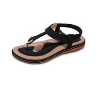Generisch Scarpe da donna décolleté rosse per donna, traspiranti, scarpe da spiaggia piatte per tutti i giorni, primavera, estate, autunno scarpe donna Roma, Nero , 39 EU
