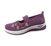 Generisch Scarpe da donna extra large, design ricamato, leggere, comode, per tutti i giorni, Rolling Soft Sensitive Scarpe da donna, Lilla, 43 EU