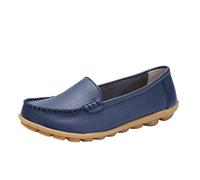 Generisch Scarpe da donna in pelle nera, comode chiuse, impermeabili, per il tempo libero, antiscivolo, ad asciugatura rapida, mocassini leggeri, Blu scuro, 40 EU