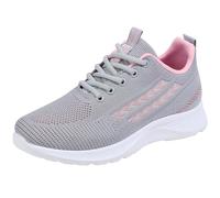 Generisch Scarpe da donna in rete, traspiranti, antiscivolo, per il tempo libero, comode ed eleganti, per il tempo libero, con plateau, grigio., 39 EU