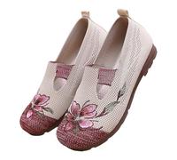 Generisch Scarpe da donna in tessuto estivo, traspiranti, leggere, con suola morbida, comode, per il tempo libero, per attività all'aperto, casual, estive, 35-40 EU, Colore: rosso, 36 EU