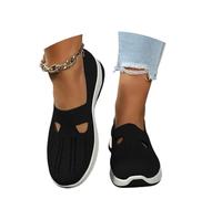 Generisch Scarpe da donna larghe h, ortopediche da donna, larghe, H, per infermiere, estive, comode, traspiranti, a maglia, in memory foam, per diabetici, colore nero, 43/EU 194