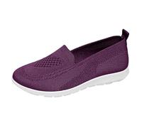 Generisch Scarpe da donna leggere, scarpe da ginnastica estive, taglie forti, per il tempo libero di esportazione, da infilare, vecchie scarpe in tessuto, Viola scuro, 39 EU