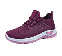 Generisch Scarpe da donna per il tempo libero, casual, scarpe sportive traspiranti, in rete, comode, leggere, per tutti i giorni e la città, suola antiscivolo in nero, bianco, rosso, grigio