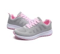 Generisch Scarpe da donna per il tempo libero con cinturino in rete, scarpe da corsa piatte e rotonde, per attività quotidiane alla moda, sneaker traspiranti dal design sportivo, Colore: rosa., 38 EU