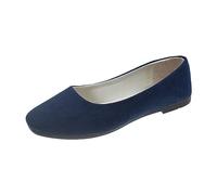 Generisch Scarpe da donna senza lacci, scarpe piatte da donna, comode, per il tempo libero, leggere, comode, casual, tinta unita, moderne, Blu marino, 43 EU