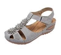 Generisch Scarpe da donna single donne cave comode sandali con dita morbide alla caviglia ragazze rotonde scarpe casual scarpe donna sneakers rolling soft, grigio., 42 EU