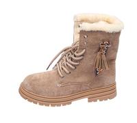 Generisch Scarpe da donna Stivali corti con tacco a blocco, stile retrò, stivali da cavaliere occidentale, alla moda, alla moda, eleganti in pelle rigida, alla caviglia, da donna, per il tempo libero