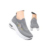 Generisch Scarpe da donna traspiranti per il tempo libero con maggiore comfort, leggeri slip-on per attività all'aria aperta, tutti i giorni, 6-8 cm, tacco versatile ed elegante per l'estate, grigio