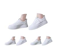 Generisch Scarpe da ginnastica da donna, classiche, in pelle, con cuscino d'aria, leggere, morbide, per escursioni, palestra, sport, tempo libero, street, scarpe da corsa comode e robuste, grigio., 38