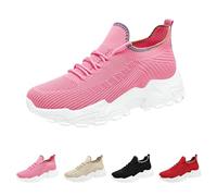 Generisch Scarpe da ginnastica da donna con plateau e suola morbida, con lacci, leggere, comode, sportive, traspiranti, per attività all'aria aperta, per il tempo libero, Colore: rosa., 41 EU